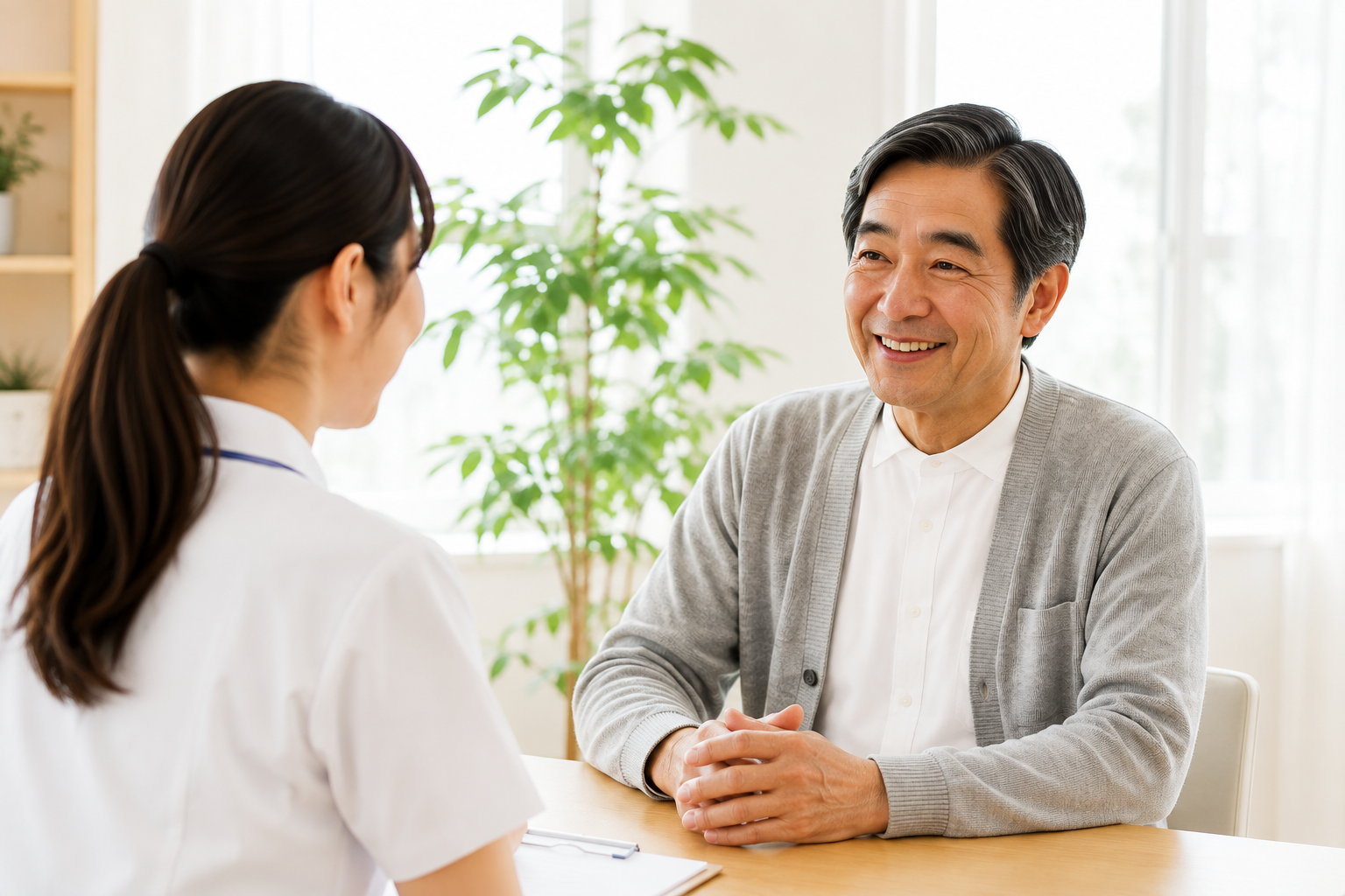 健康について相談している様子